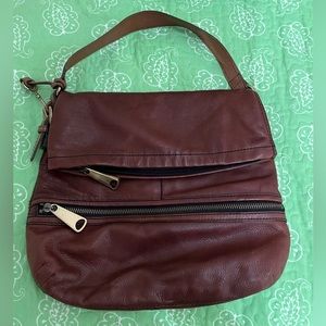 Used Vintage Fossil leather shoulder bag